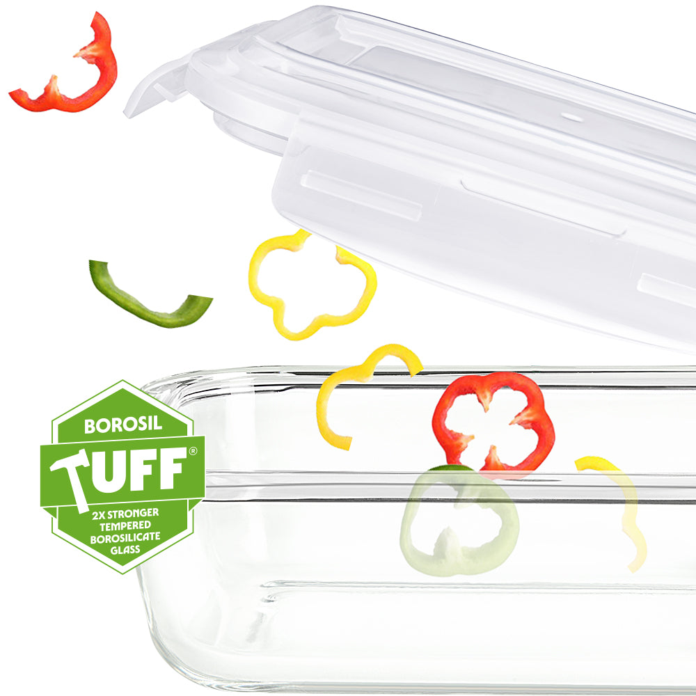 BOROSIL RECTANGLE CONTAINER WITH LID-640ML