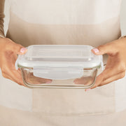 BOROSIL RECTANGLE CONTAINER WITH LID-640ML
