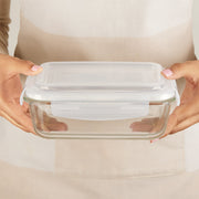 BOROSIL RECTANGULAR CONTAINER WITH LID-1040ML