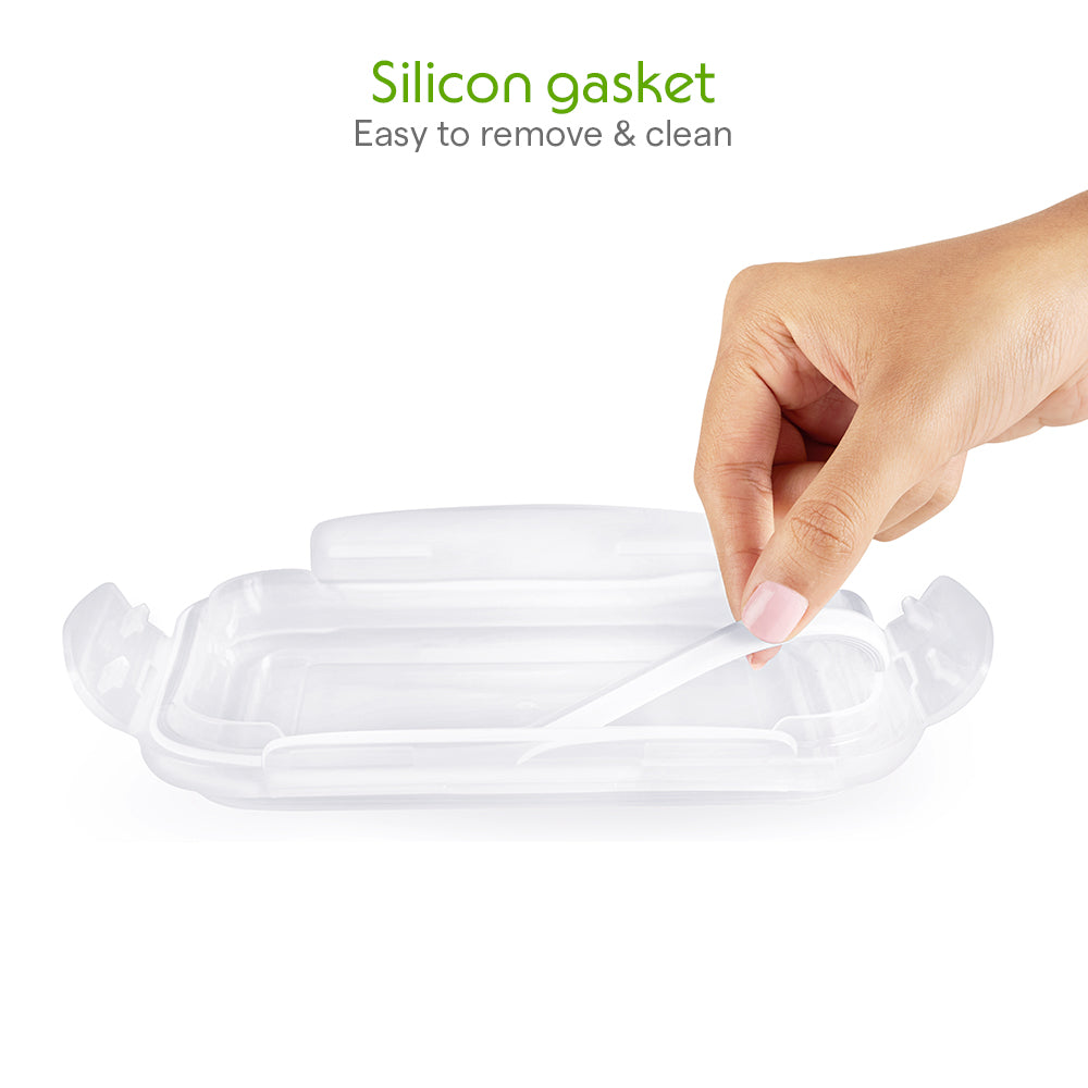 BOROSIL RECTANGULAR CONTAINER WITH LID-1040ML