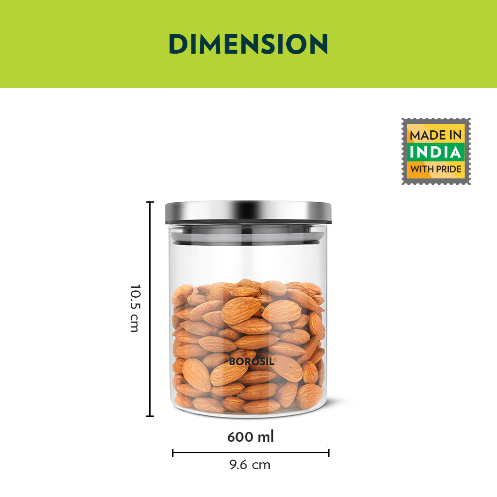 BOROSIL GLASS CLASSIC JAR 600 ML