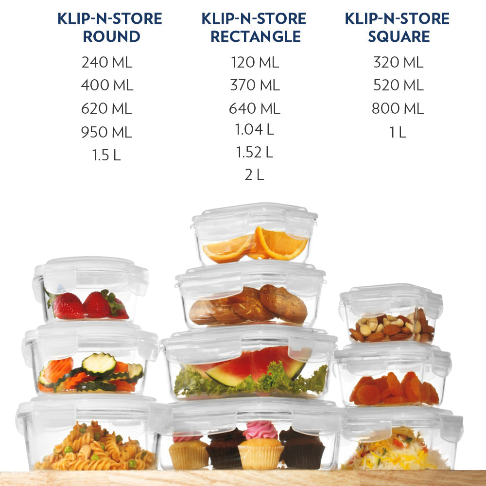 BOROSIL KLIP N STORE SQUARE CONTAINER 800ML