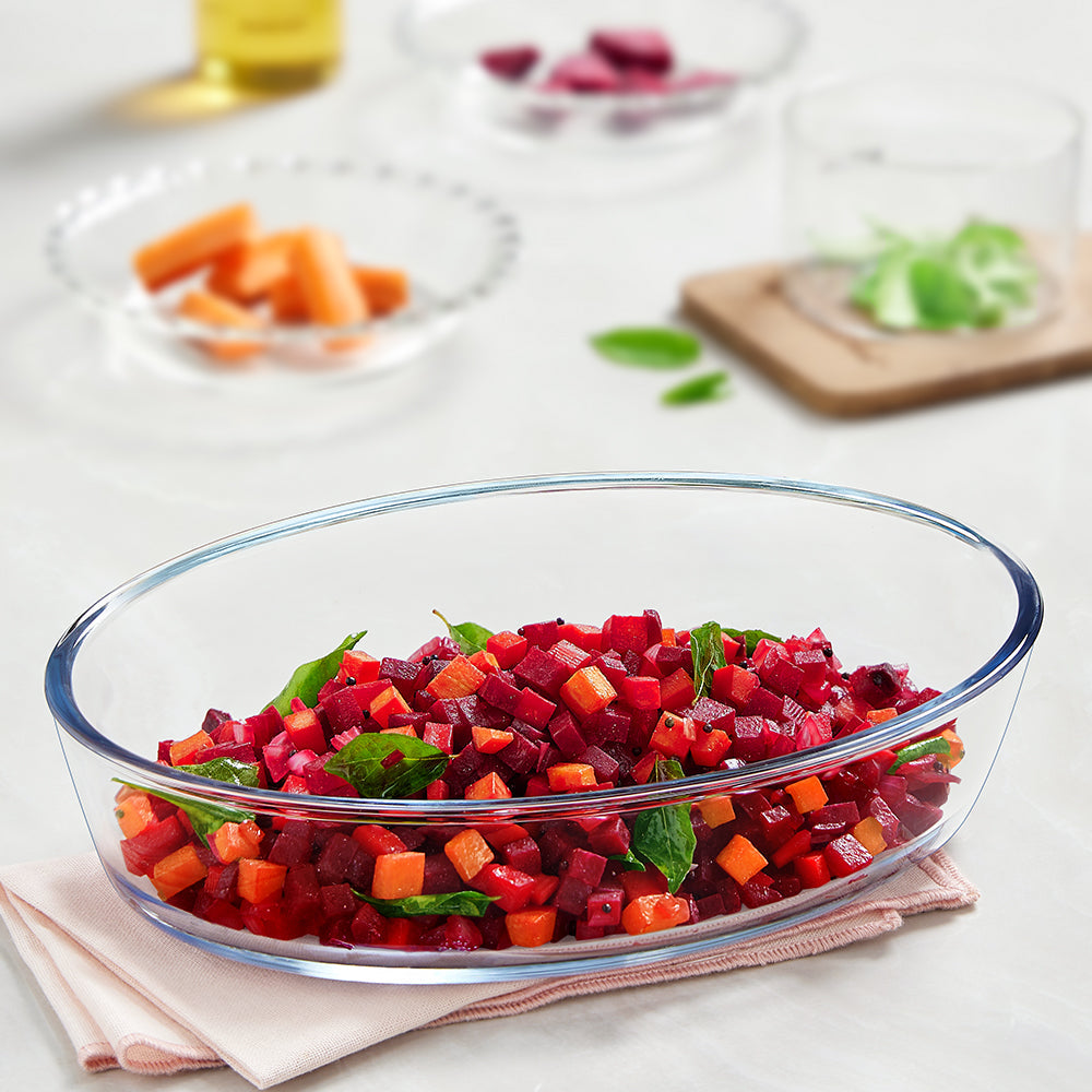 BOROSIL OVAL GLASS BAKING DISH 1.6 LITRE