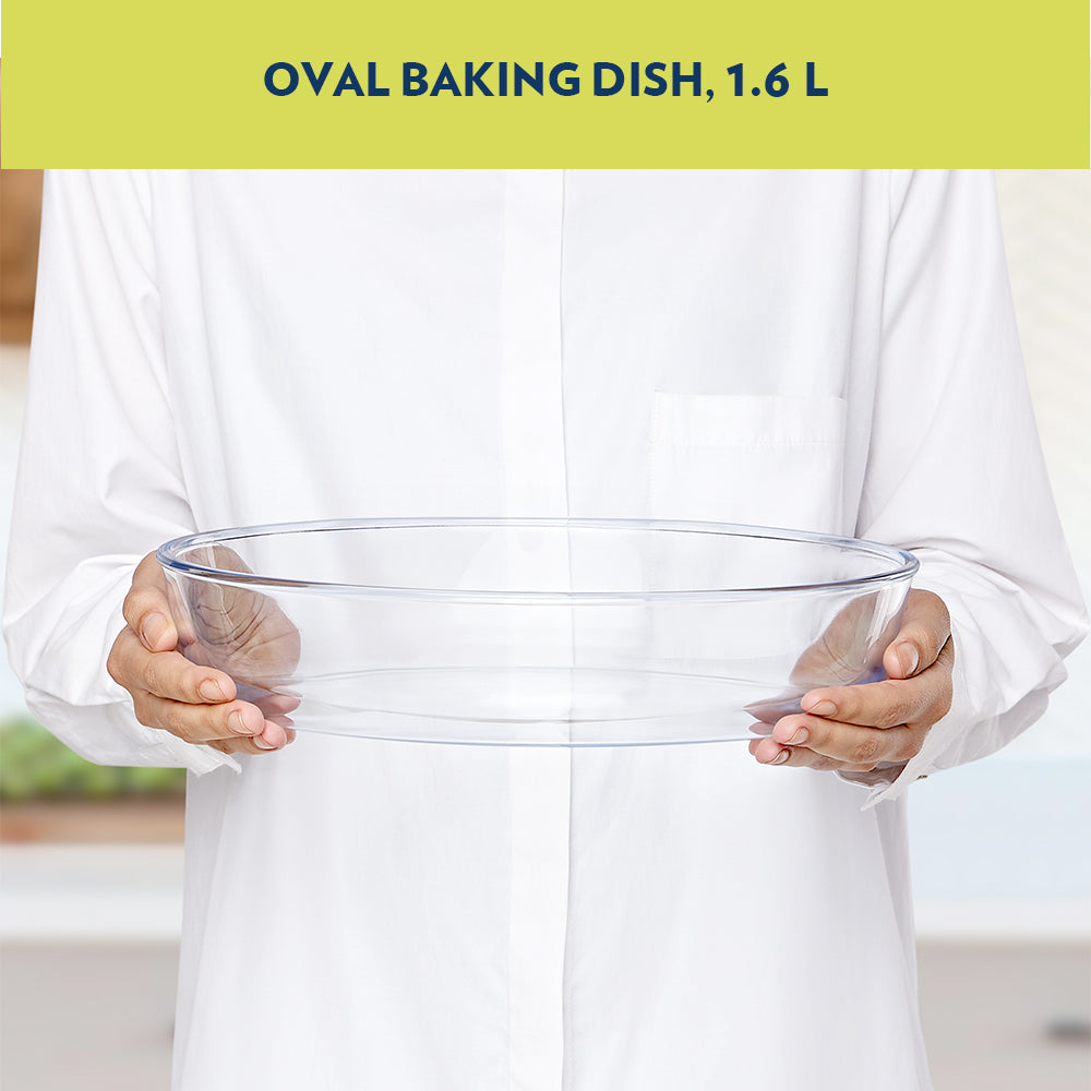 BOROSIL OVAL GLASS BAKING DISH 1.6 LITRE