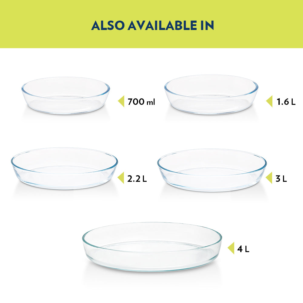 BOROSIL OVAL GLASS BAKING DISH 1.6 LITRE