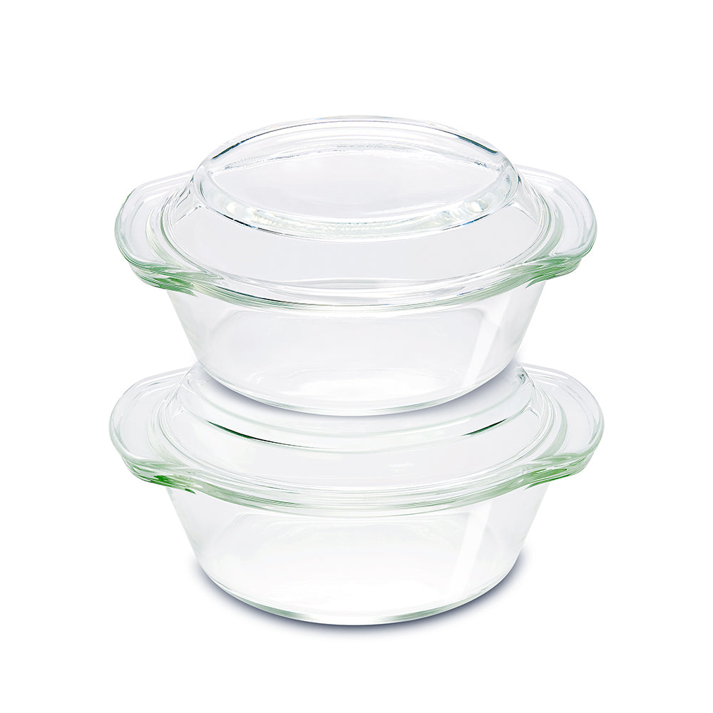 BOROSIL ROUND CASSEROLE  SET OF 2PCS (700ML + 1.5 L)
