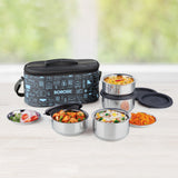 Borosil Stainless Steel Insulated Lunch Box Set of 4