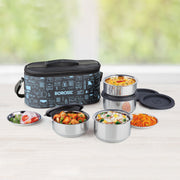 BOROSIL STAINLESS STEEL INSULATED LUNCH BOX SET OF 4