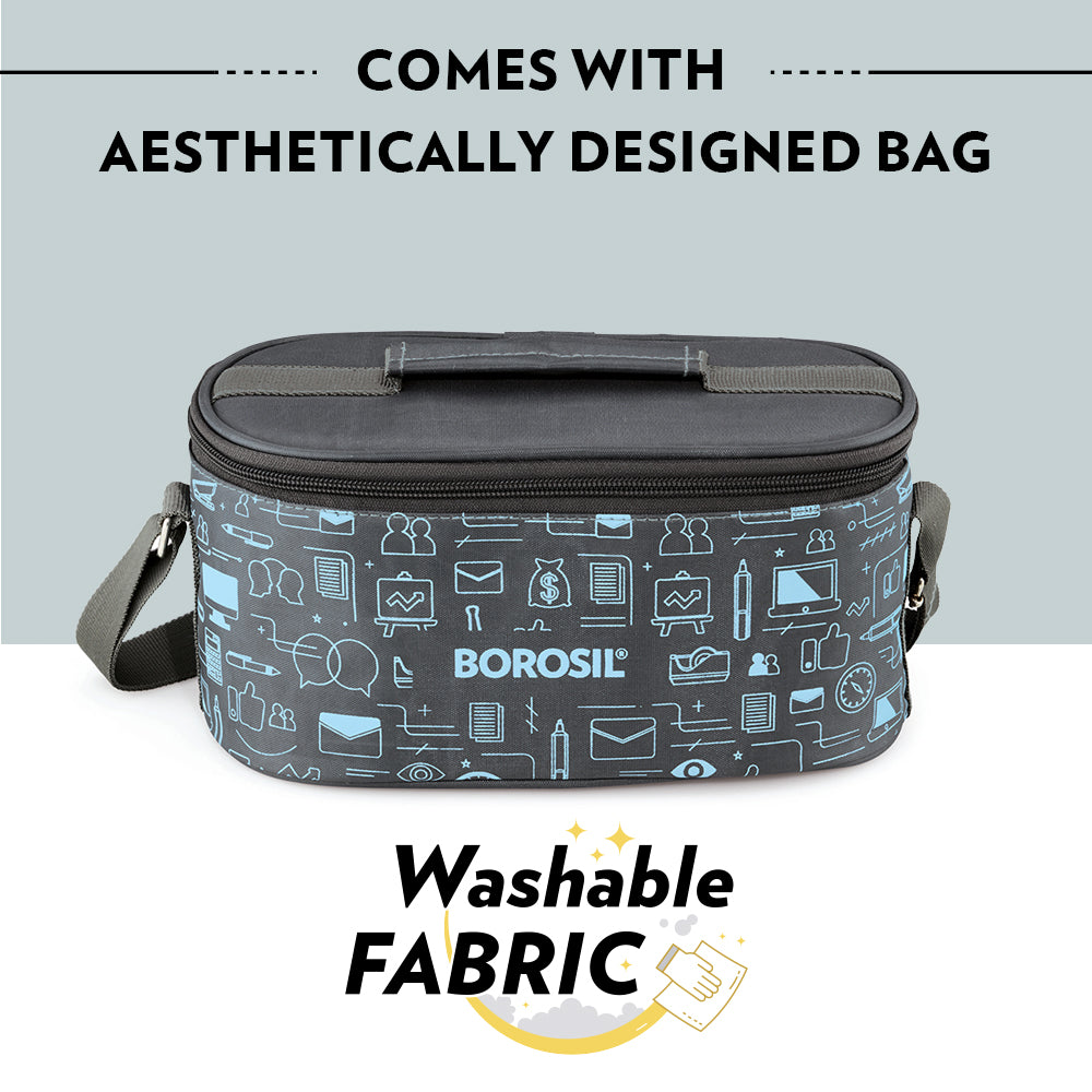 BOROSIL STAINLESS STEEL INSULATED LUNCH BOX SET OF 4