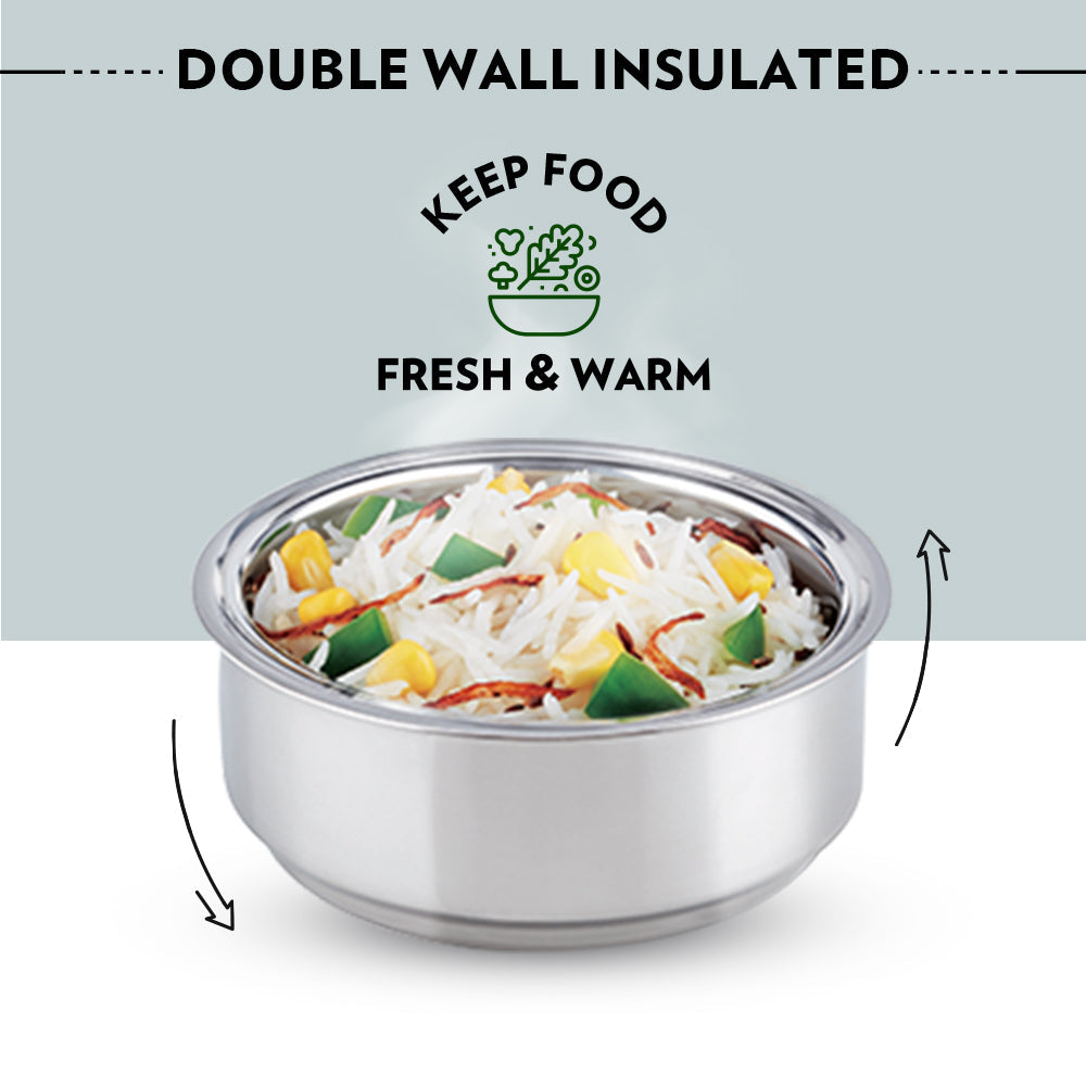 BOROSIL STAINLESS STEEL INSULATED LUNCH BOX SET OF 4