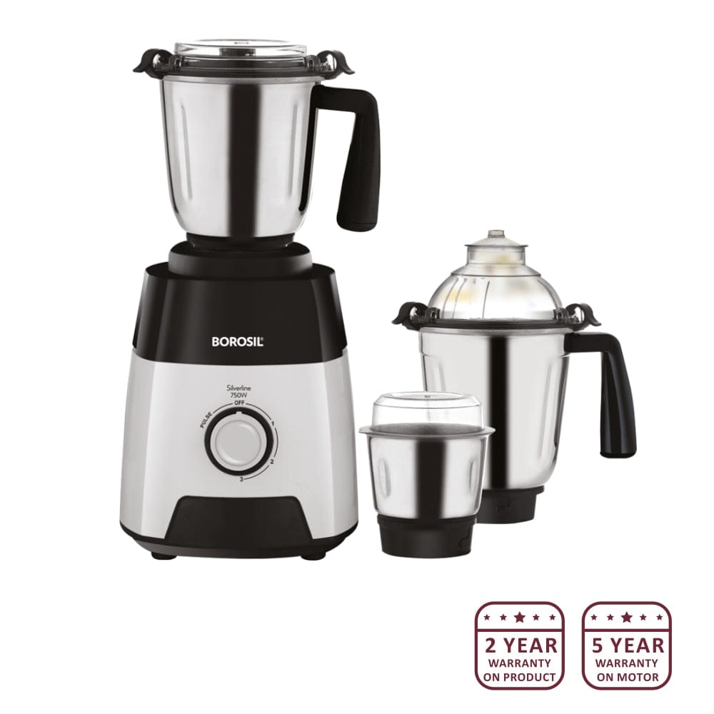 BOROSIL SILVER LINE 750WATT MIXER GRINDER