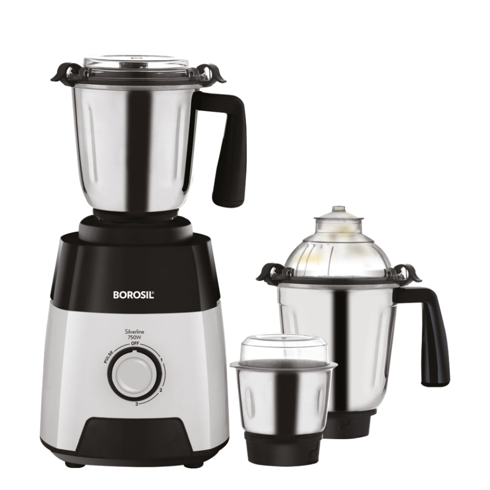 BOROSIL SILVER LINE 750WATT MIXER GRINDER