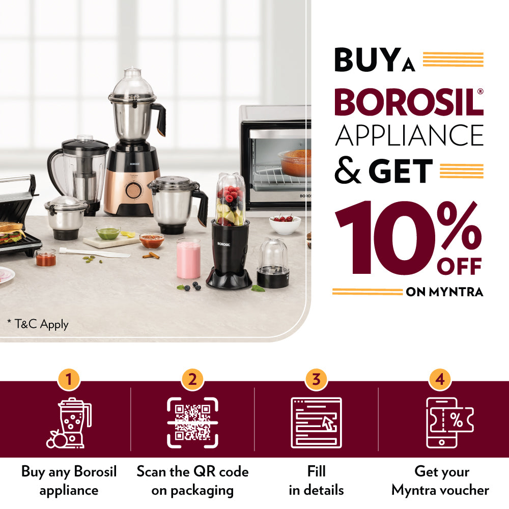 BOROSIL SILVER LINE 750WATT MIXER GRINDER