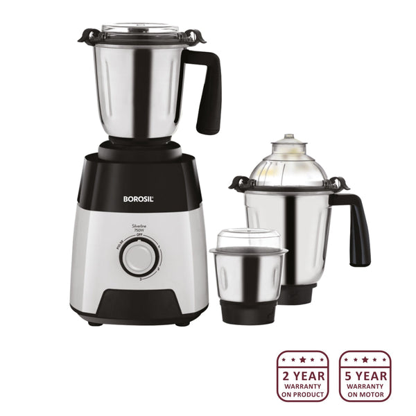 Borosil Silver Line 750watt Mixer Grinder dimensions