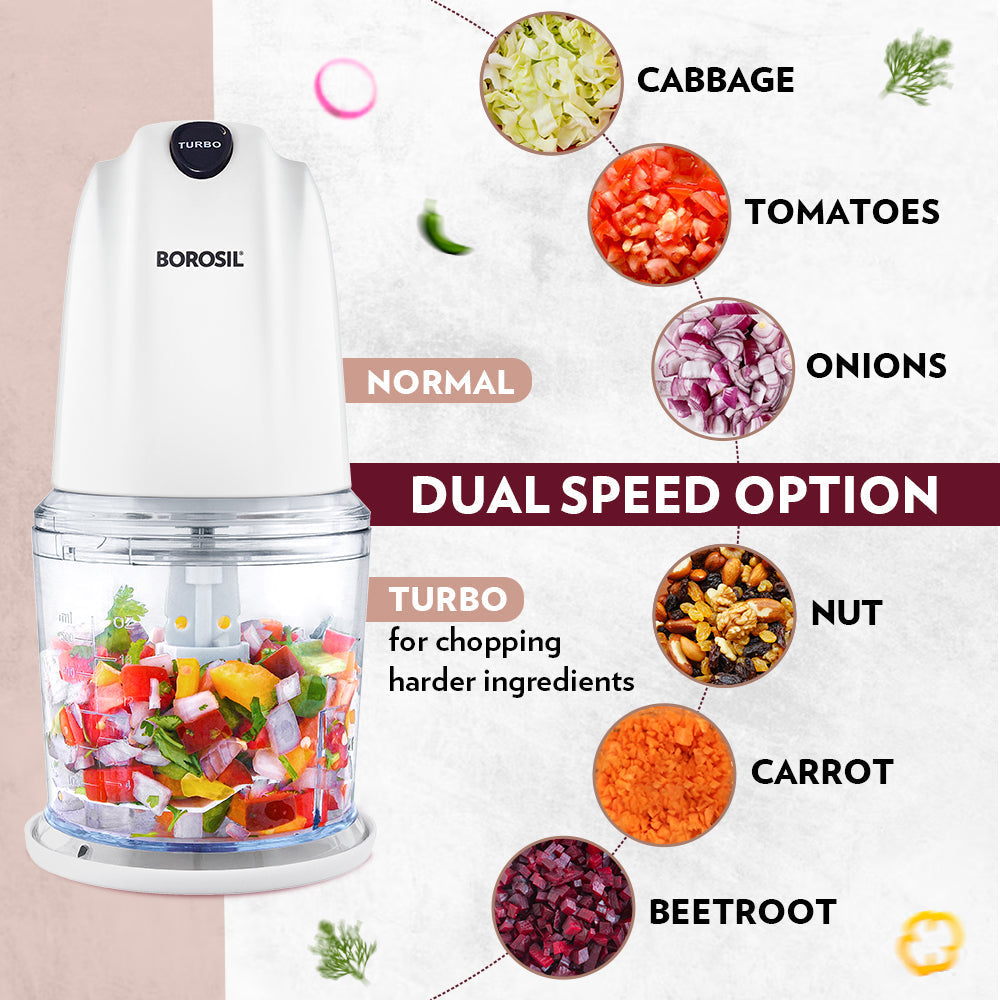 Borosil Chefdelite 260 Watt Chopper White
