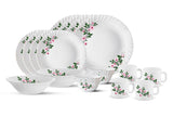 Borosil Larah 18pc Dinner Set Pink Peony