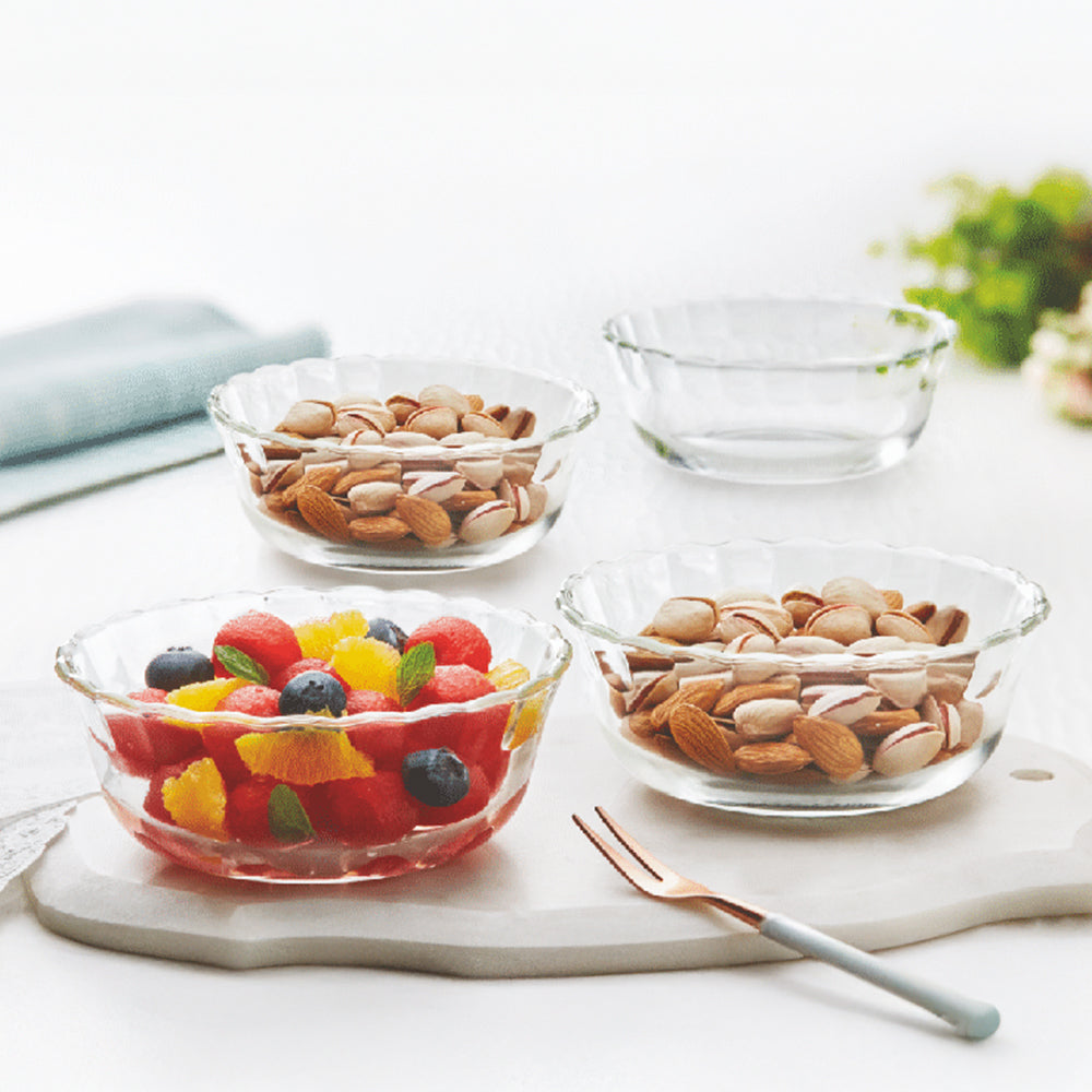 Borosil Set of 4 Microwavable Designer Bowl