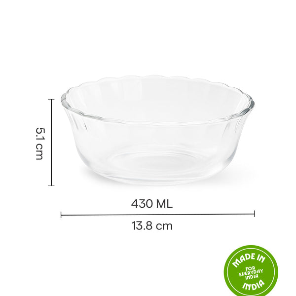 Borosil Set of 4 Microwavable Designer Bowl dimensions