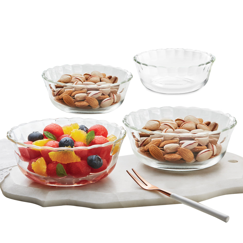 Borosil Set of 4 Microwavable Designer Bowl