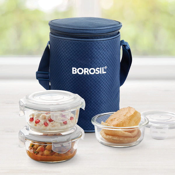 BOROSIL SMILE ROUND 400 ML 3PCS SET dimensions