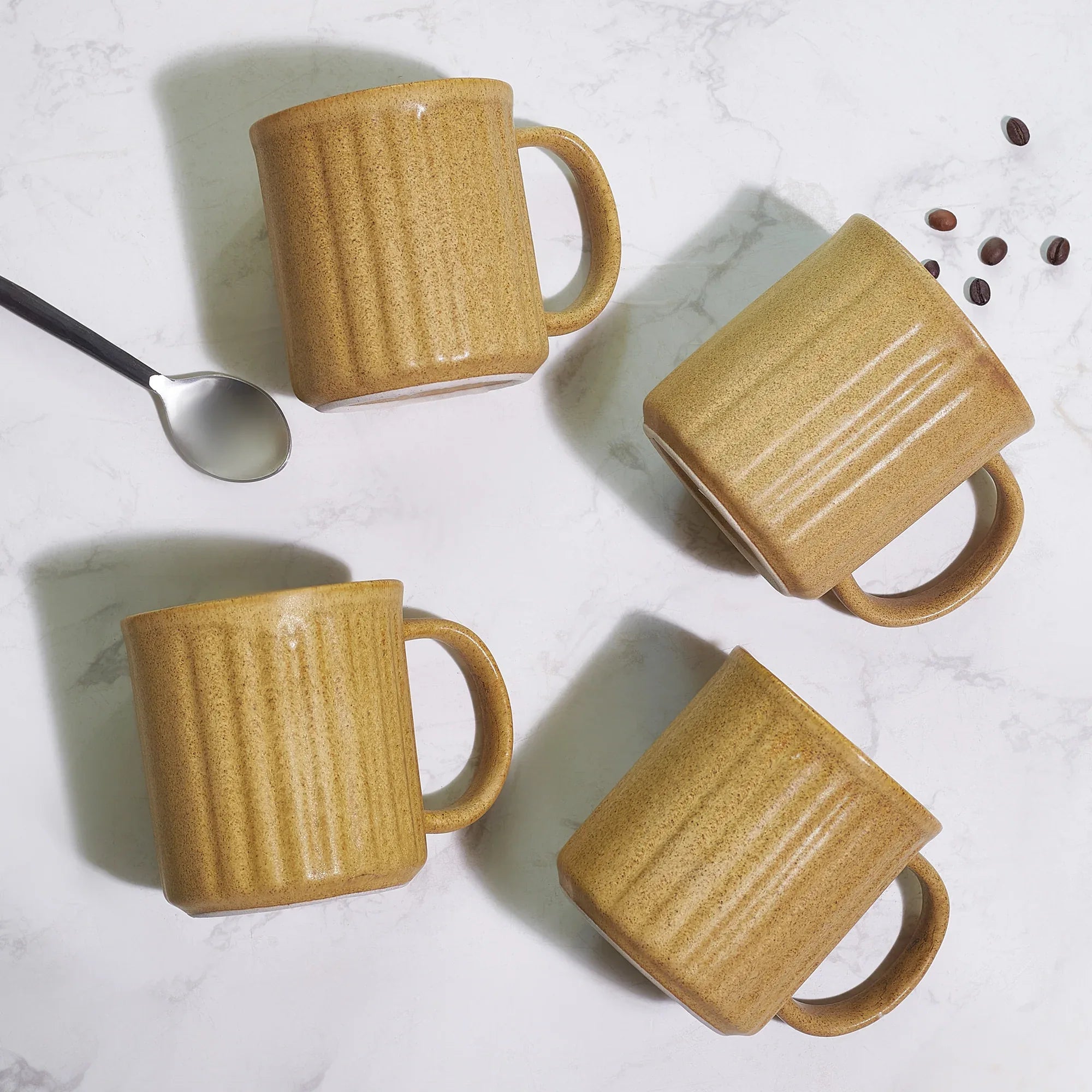 Living Essence WabiSabi Beige Mug Set of 4Pcs - HomeTown