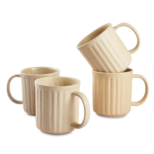 Living Essence WabiSabi Mustard Mug Set of 4Pcs dimensions
