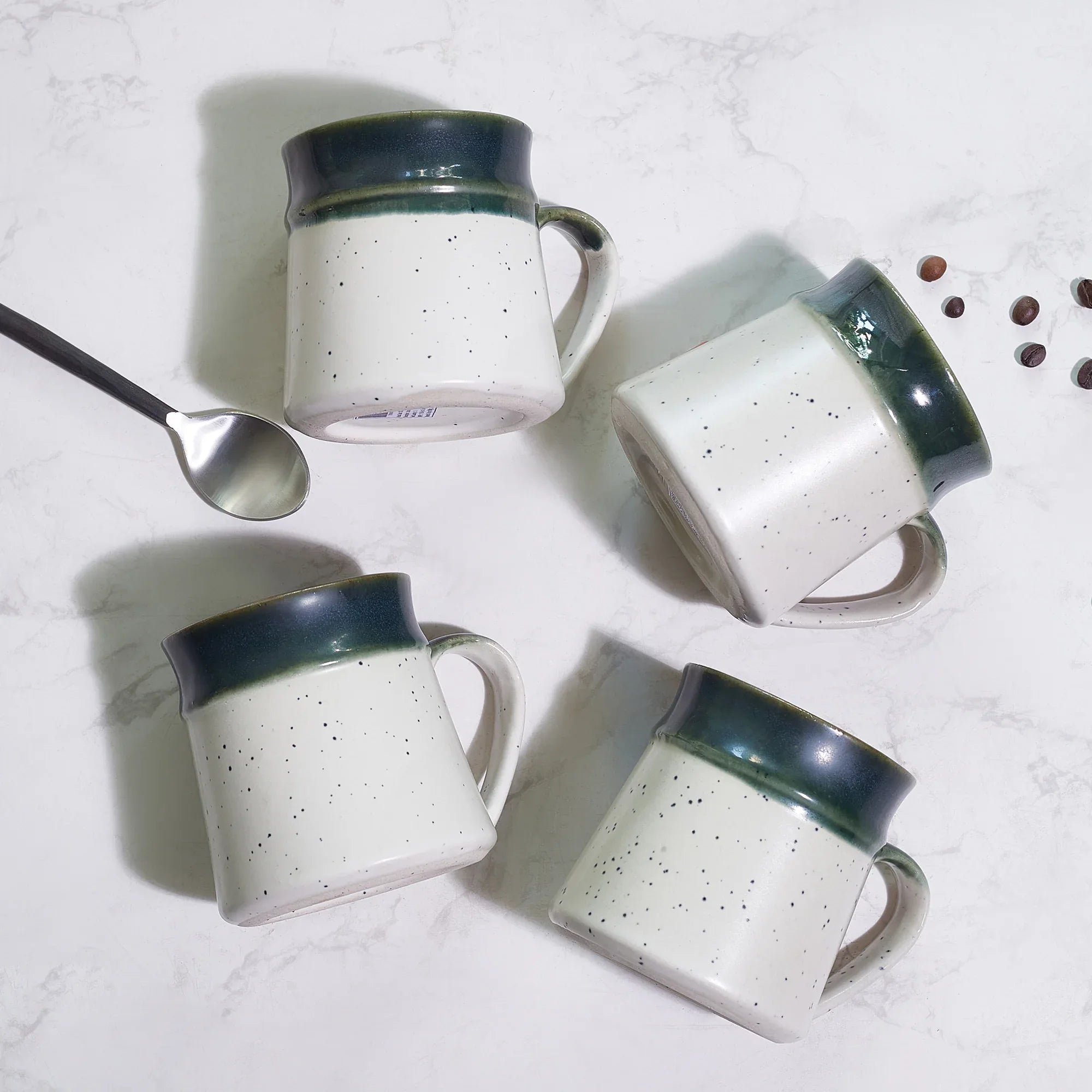 Living Essence Japandi Green Mug Set of 4Pcs - HomeTown