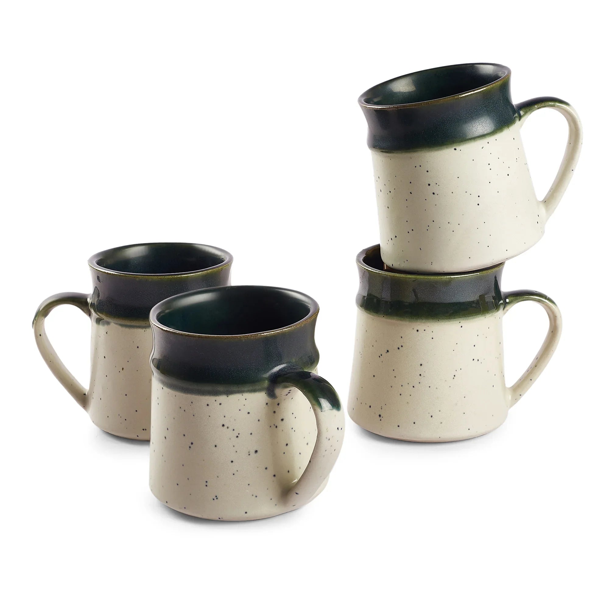 Living Essence Japandi Green Mug Set of 4Pcs - HomeTown