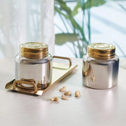 Sapphire Stainless Steel Serving Set Large in Gold & Silver Colour by Living Essence - HomeTown