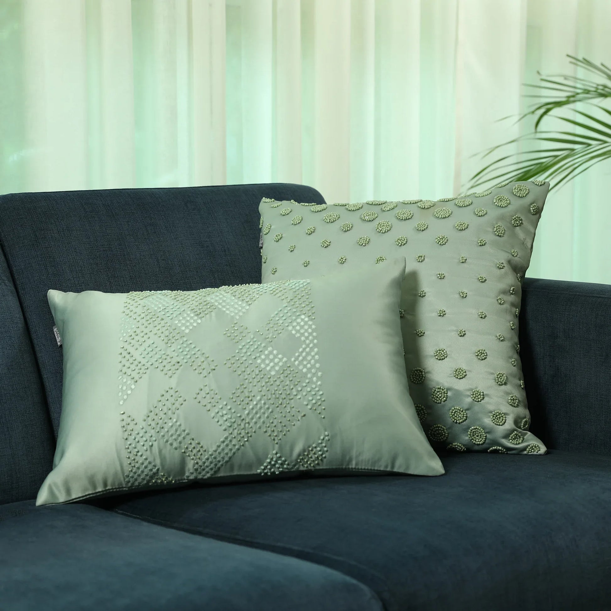 Swarna Cushion Cover Sage, 40x40cm – HomeTown