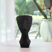 Miraya Modern Textured Face Polyresin Hand Finished Figurine Black 16cm by Living Essence - HomeTown