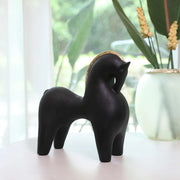 Miraya Contemporary Horse Polyresin Hand Finished Figurine Black 27cm by Living Essence - HomeTown