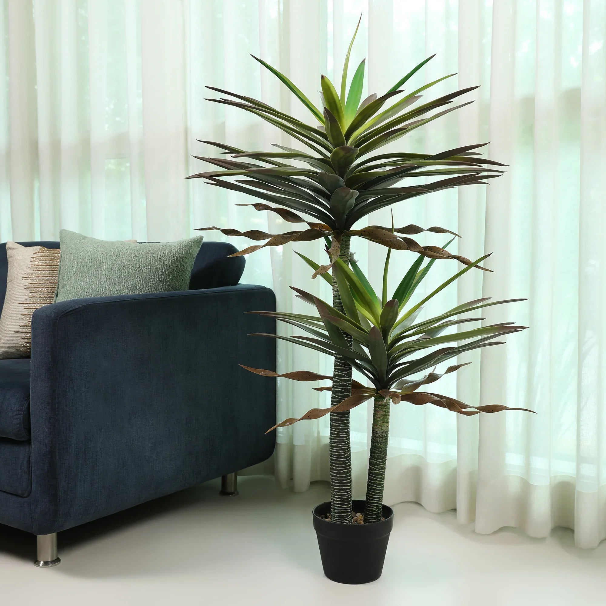 Blume Artificial Potted Plant Tall Succulent 120cm in Green Colour By Living Essence - HomeTown