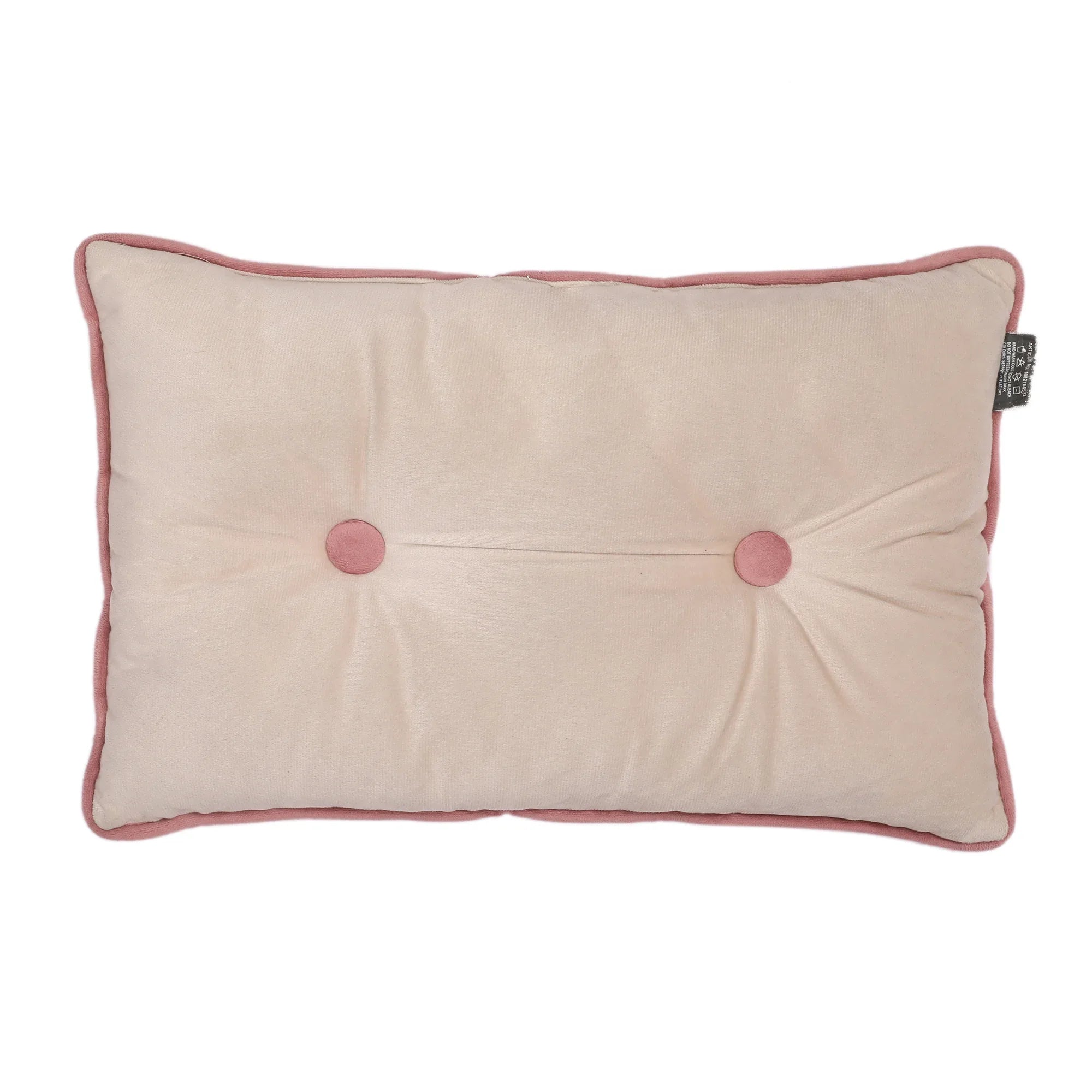 Velvet Solid Dori Filled Cushion Beige, 30X45cm - HomeTown