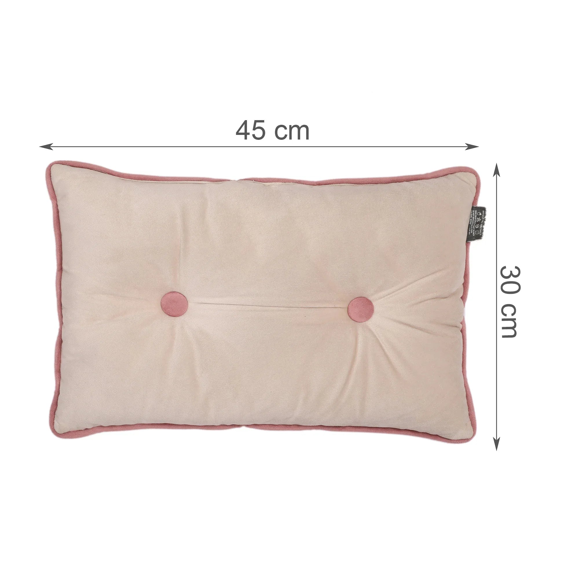 Velvet Solid Dori Filled Cushion Beige, 30X45cm - HomeTown