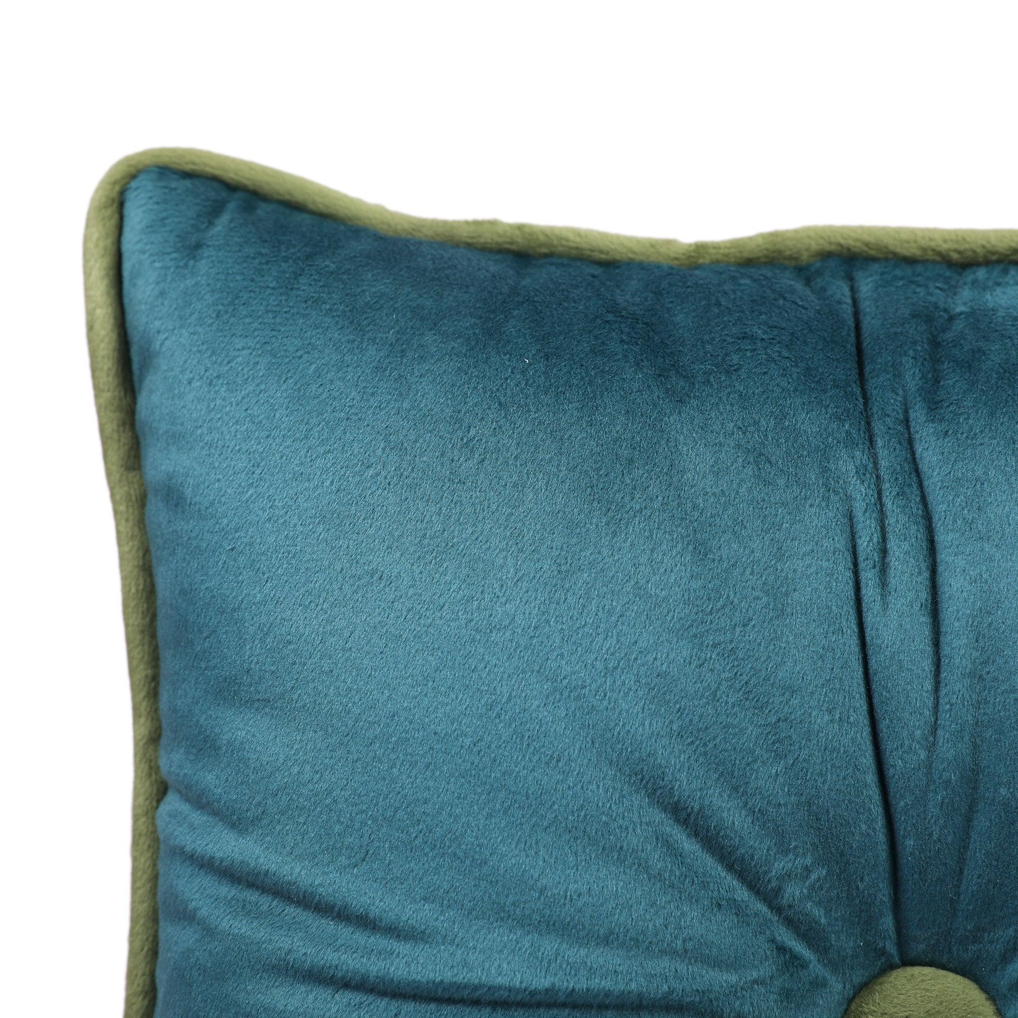 Velvet Solid Dori Filled Cushion Aqua, 30X30cm - HomeTown