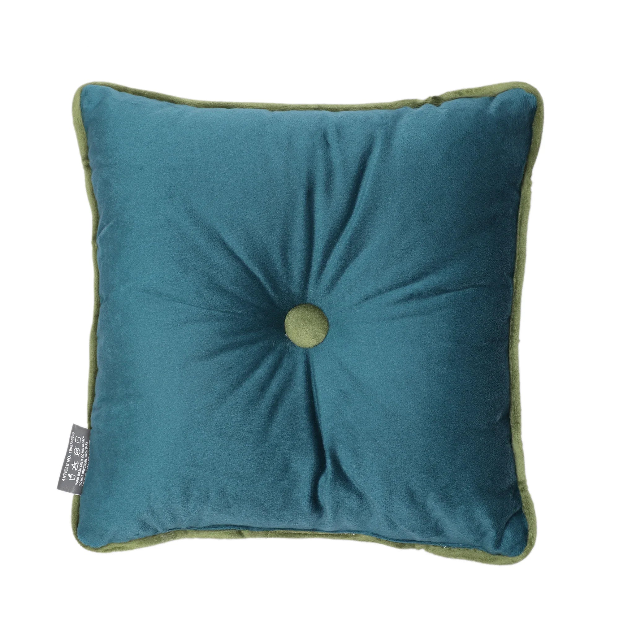 Velvet Solid Dori Filled Cushion Aqua, 40X40cm - HomeTown