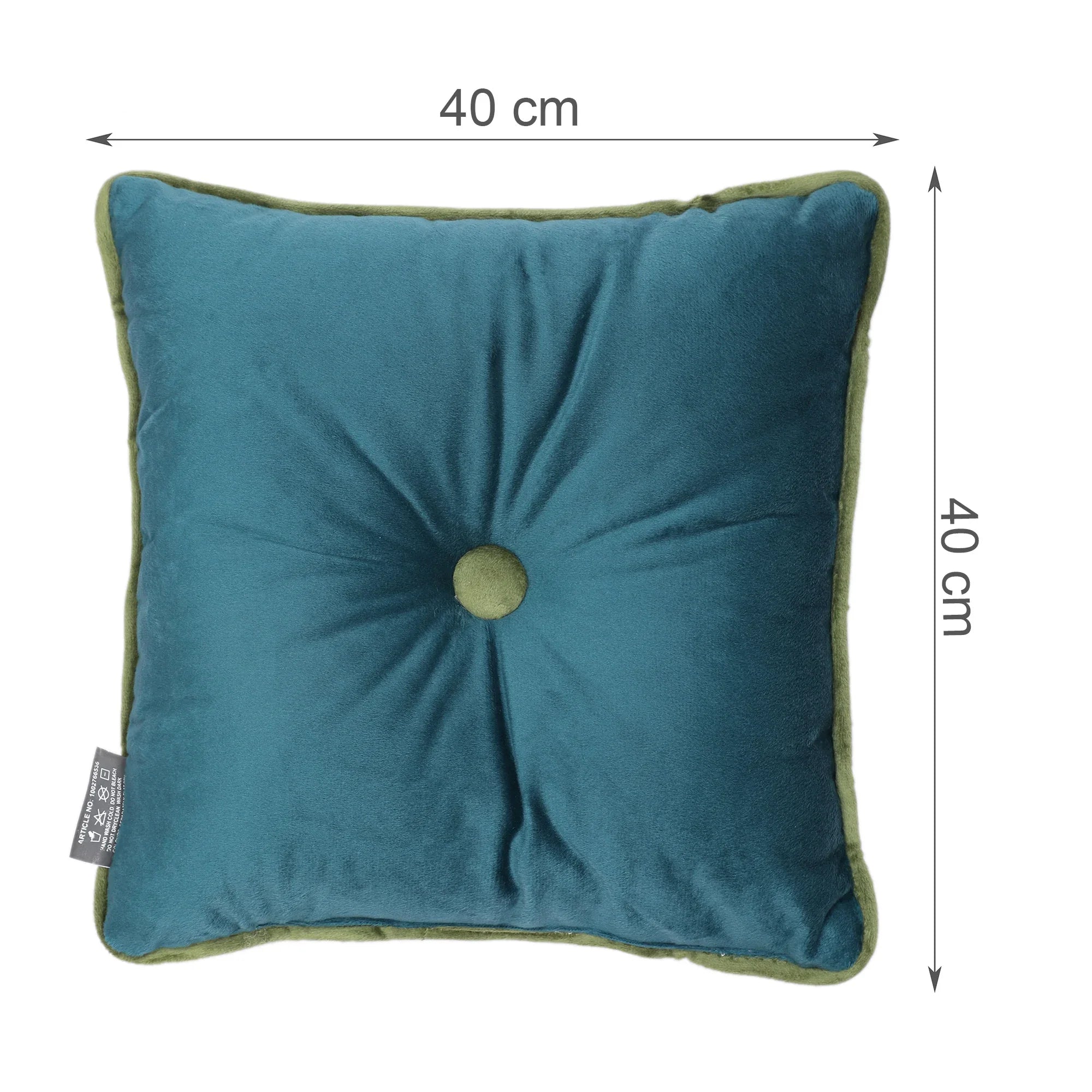 Velvet Solid Dori Filled Cushion Aqua, 40X40cm - HomeTown