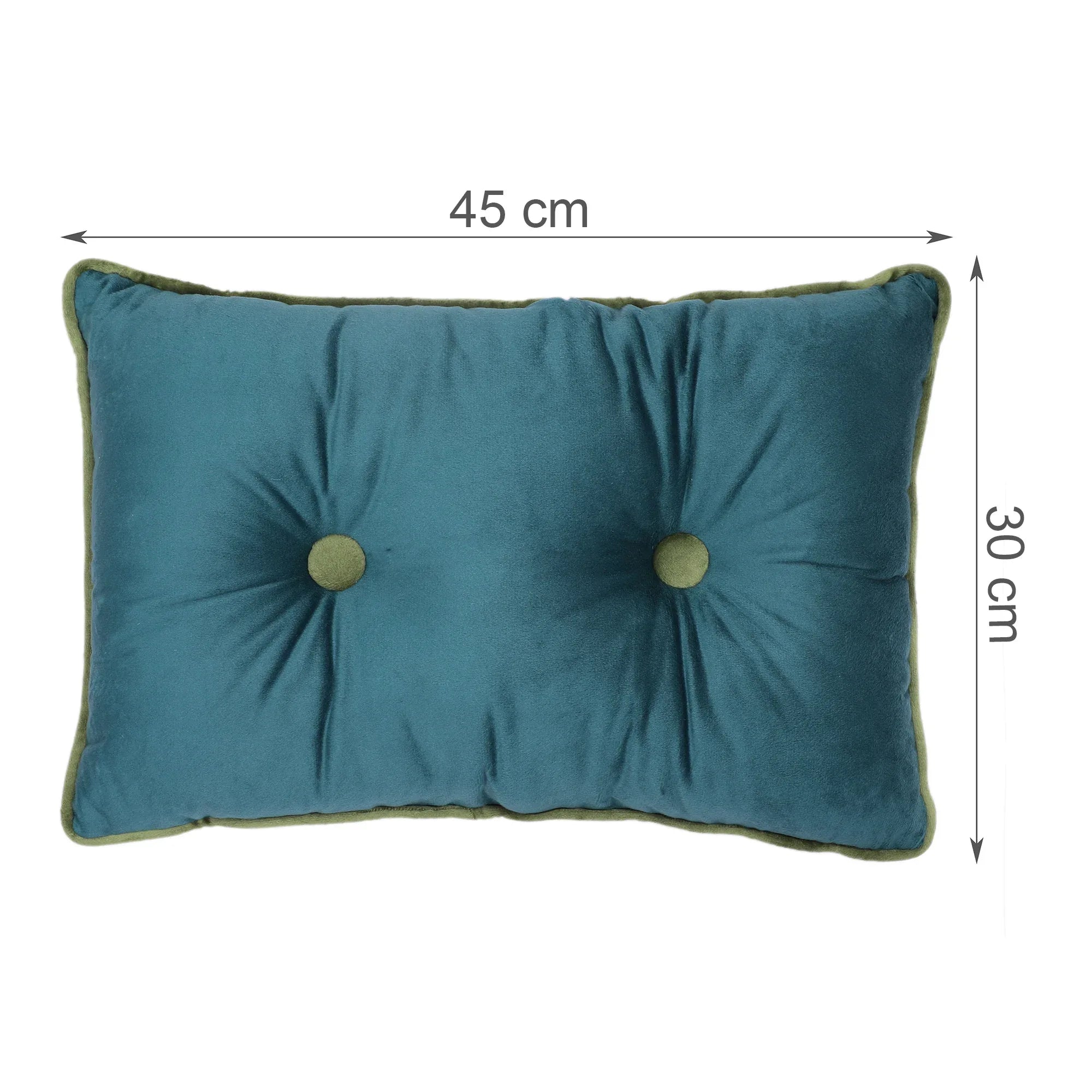 Velvet Solid Dori Filled Cushion Aqua, 30X45cm - HomeTown