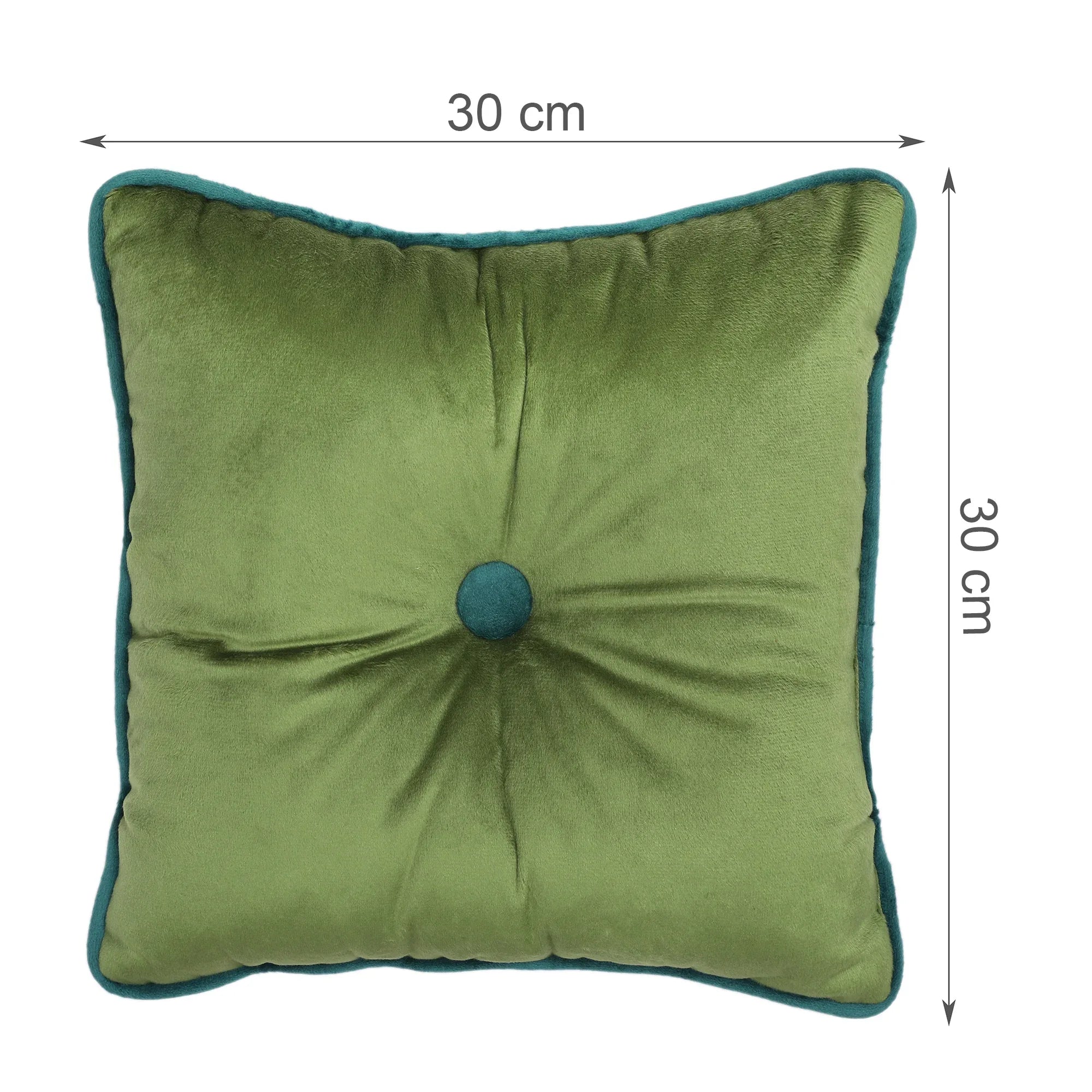 Velvet Solid Dori Filled Cushion Sage, 30X30cm - HomeTown