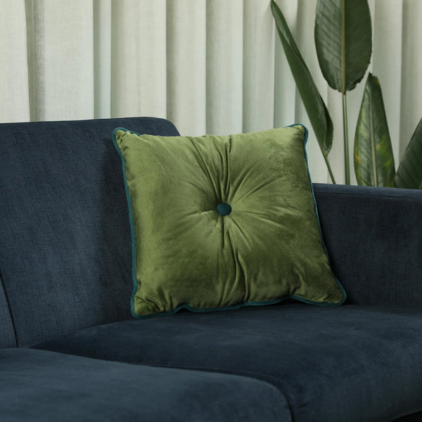 Velvet Solid Dori Filled Cushion Sage, 40X40cm dimensions