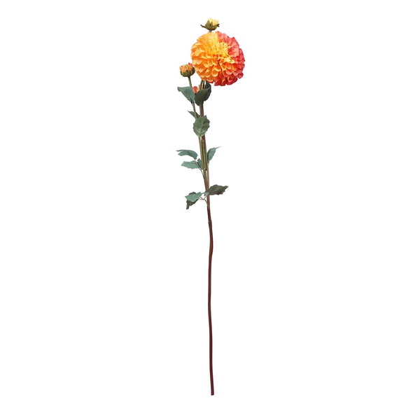 Blume Artificial Flower Dahlia Stem 78cm in Yellow Colour By Living Essence dimensions