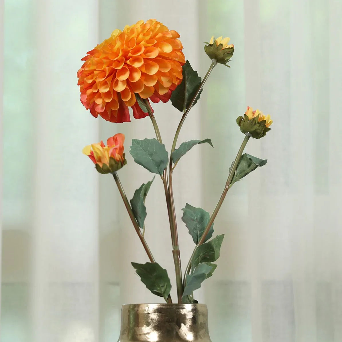 Blume Artificial Flower Dahlia Stem 78cm in Yellow Colour By Living Essence - HomeTown