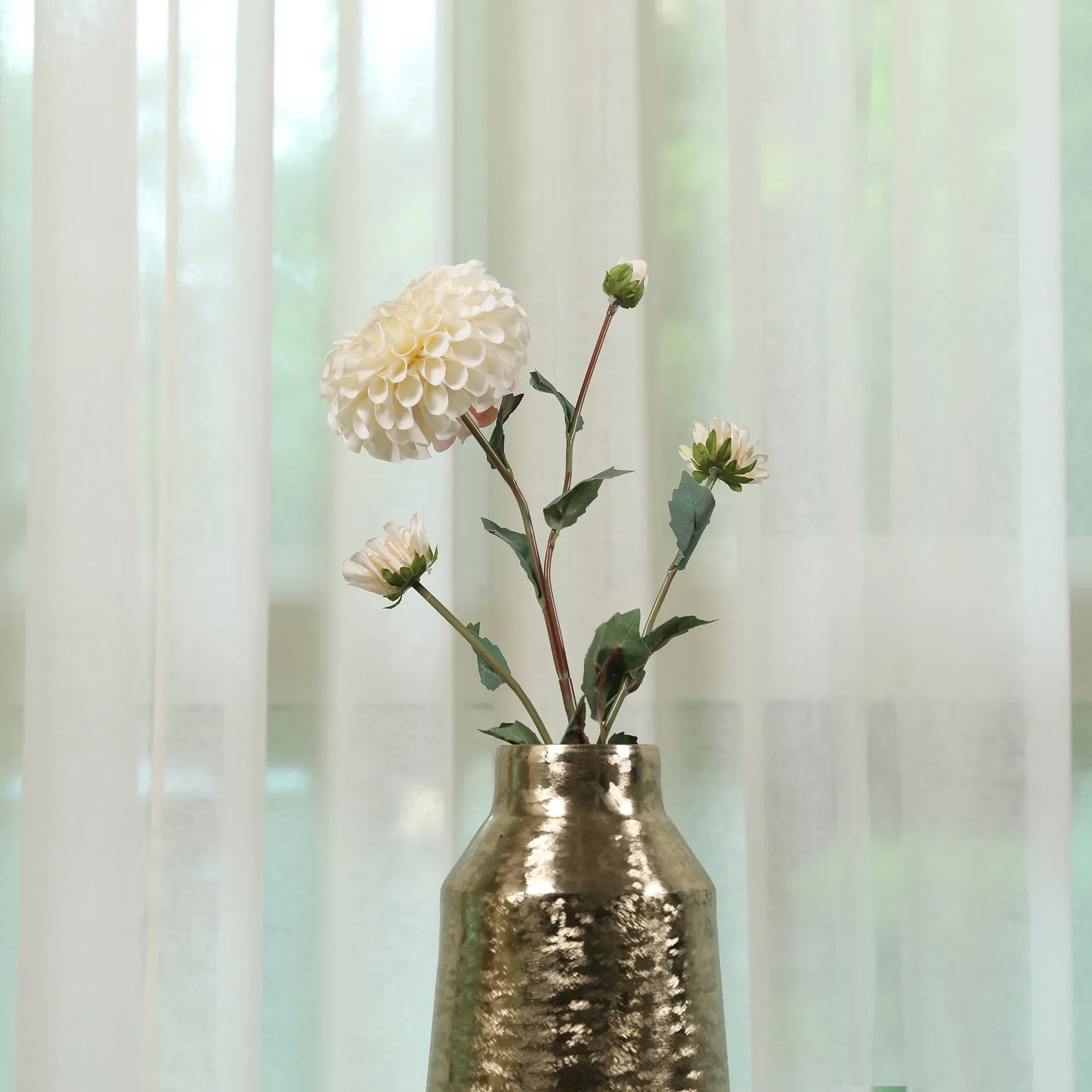 Blume Artificial Flower Dahlia Stem 78cm in White Colour By Living Essence - HomeTown