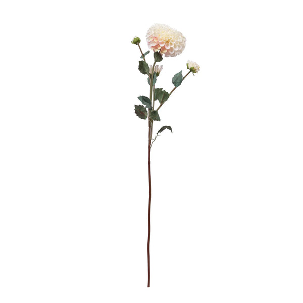 Blume Artificial Flower Dahlia Stem 78cm in White Colour By Living Essence dimensions