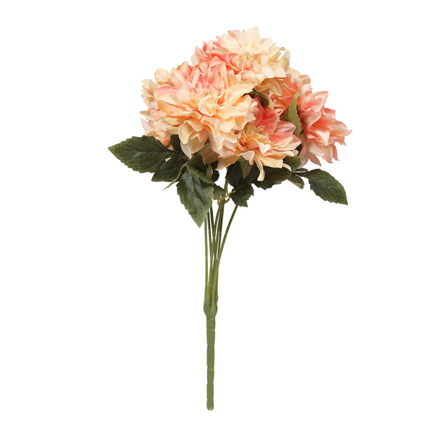 Blume Artificial Flower Dahlia Bunch 48cm in Peach Colour By Living Essence dimensions