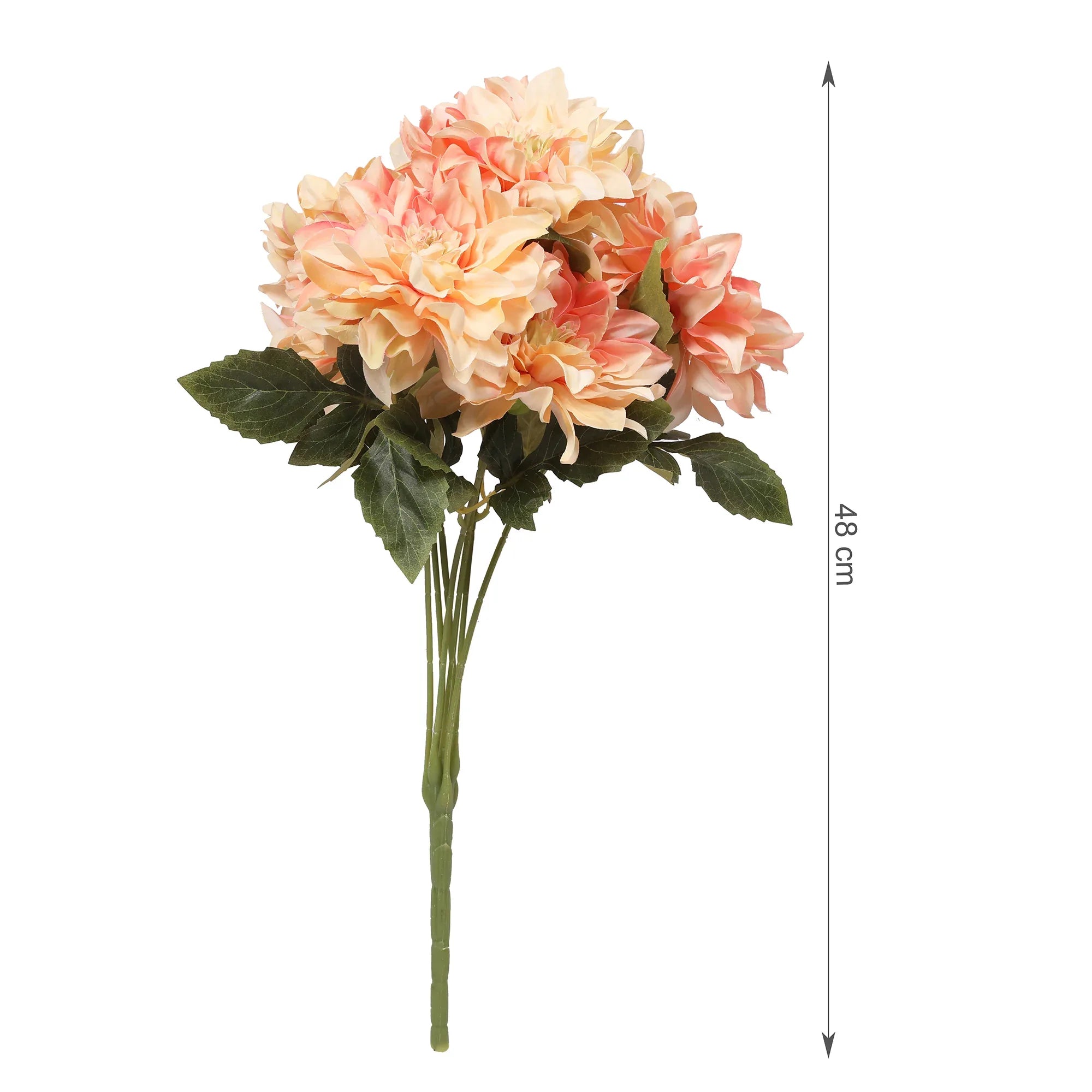 Blume Artificial Flower Dahlia Bunch 48cm in Peach Colour By Living Essence - HomeTown