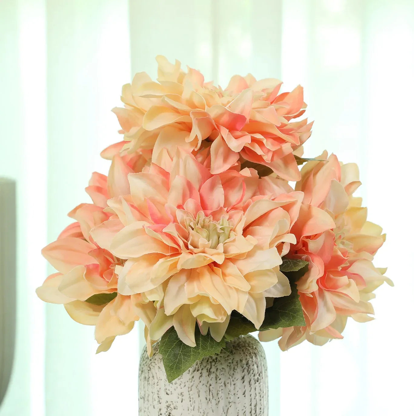 Blume Artificial Flower Dahlia Bunch 48cm in Peach Colour By Living Essence - HomeTown
