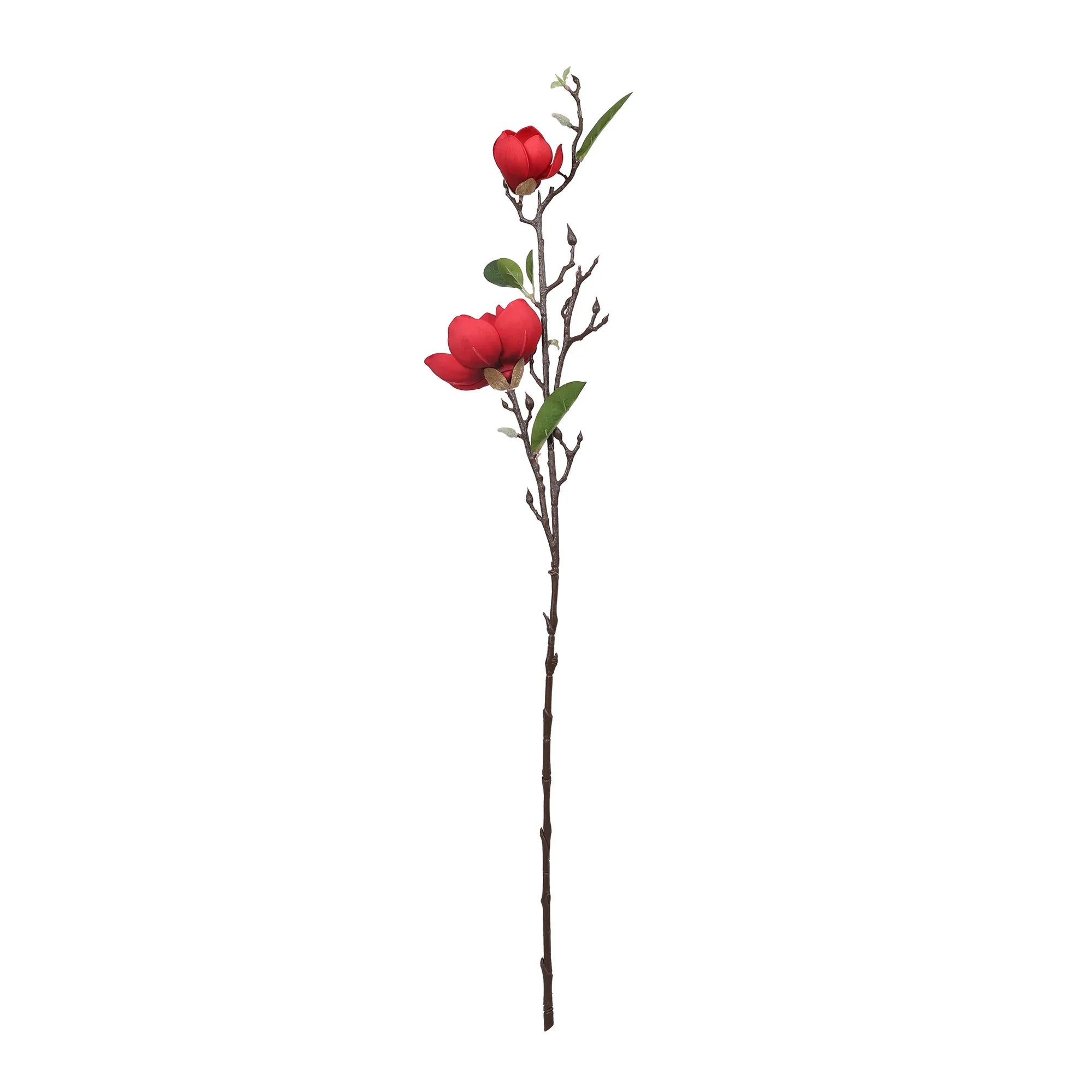 Blume Artificial Flower Magnolia Stem 94cm in Red Colour By Living Essence - HomeTown