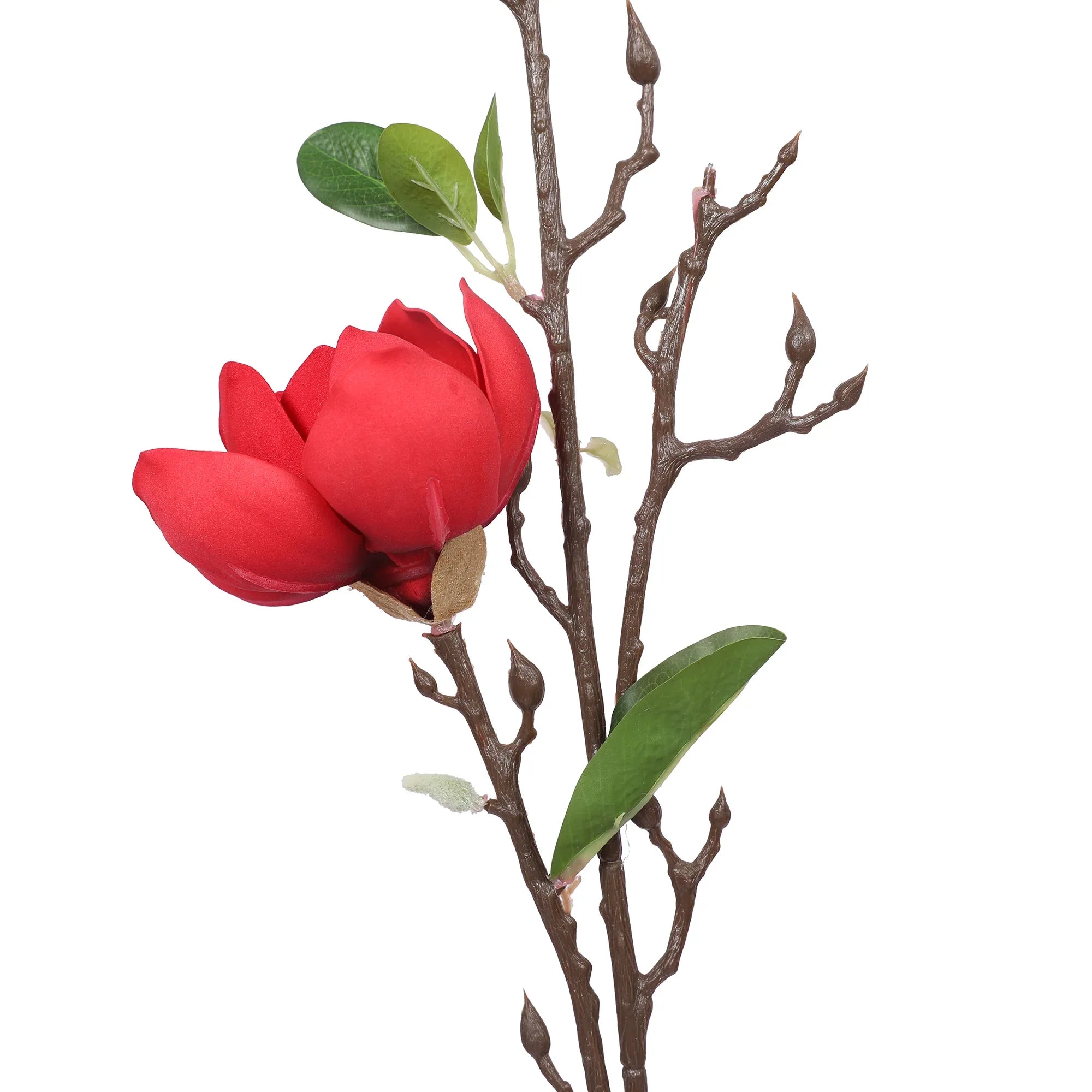 Blume Artificial Flower Magnolia Stem 94cm in Red Colour By Living Essence - HomeTown
